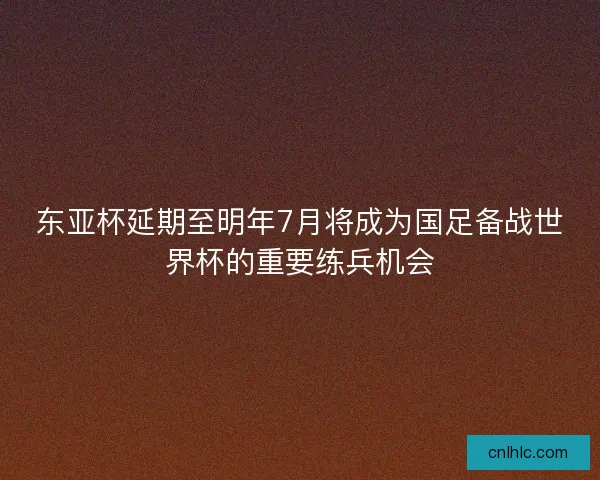 东亚杯延期至明年7月将成为国足备战世界杯的重要练兵机会
